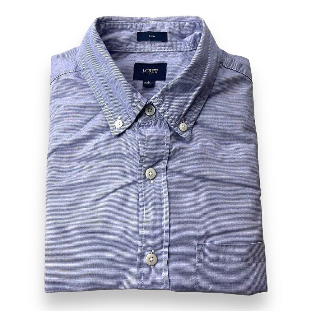 J. Crew Shirt Mens Small S Blue Slim Long Sleeve Button Down Collar Shirt‎